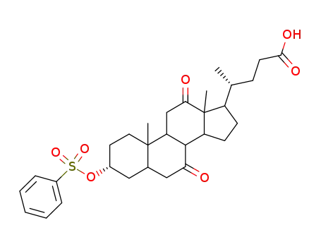 Molecular Structure of 88183-67-9 (7,12-dioxo-3α-phenylsulfonyloxy-5β-cholansaeure)
