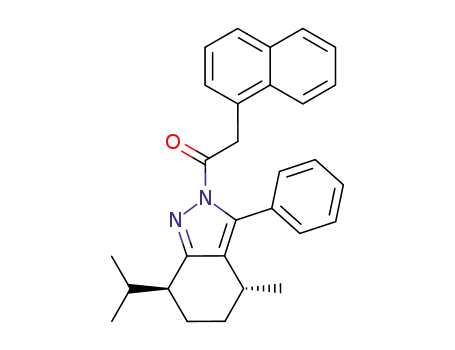 Molecular Structure of 166588-80-3 (1-((4R,7S)-7-Isopropyl-4-methyl-3-phenyl-4,5,6,7-tetrahydro-indazol-2-yl)-2-naphthalen-1-yl-ethanone)