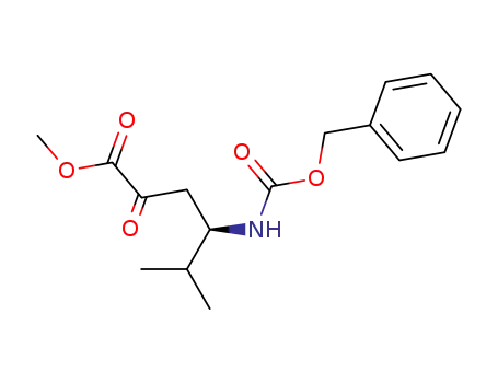 Molecular Structure of 215608-34-7 (methyl (R)-4-<(benzyloxycarbonyl)amino>-5-methyl-2-oxohexanoate)