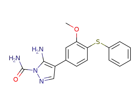 5-Amino-4-(3-methoxy-4-phenylsulfanyl-phenyl)-pyrazole-1-carboxylic acid amide