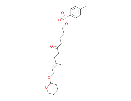 Toluene-4-sulfonic acid (E)-8-methyl-5-oxo-10-(tetrahydro-pyran-2-yloxy)-dec-8-enyl ester