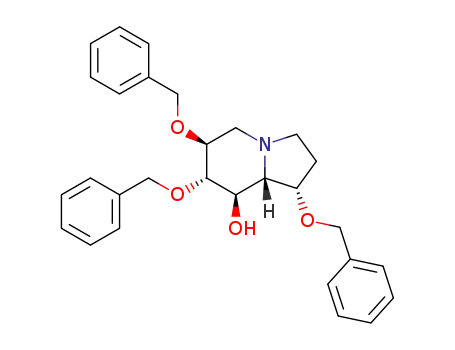 8-Indolizinol, octahydro-1,6,7-tris(phenylmethoxy)-, 1S-(1.alpha.,6.beta.,7.alpha.,8.beta.,8a.beta.)-