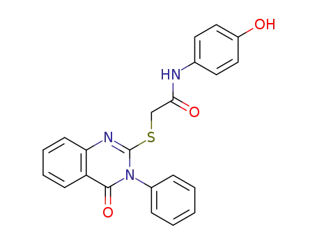Molecular Structure of 87439-75-6 (N-(4-Hydroxy-phenyl)-2-(4-oxo-3-phenyl-3,4-dihydro-quinazolin-2-ylsulfanyl)-acetamide)