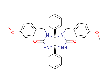 Molecular Structure of 190435-92-8 (Imidazo[4,5-d]imidazole-2,5(1H,3H)-dione,
tetrahydro-1,6-bis[(4-methoxyphenyl)methyl]-3a,6a-bis(4-methylphenyl)-
, cis-)