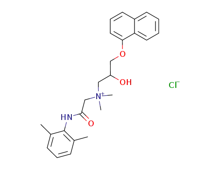 Molecular Structure of 87415-49-4 (N-{2-[(2,6-dimethylphenyl)amino]-2-oxoethyl}-2-hydroxy-N,N-dimethyl-3-(naphthalen-1-yloxy)propan-1-aminium chloride)