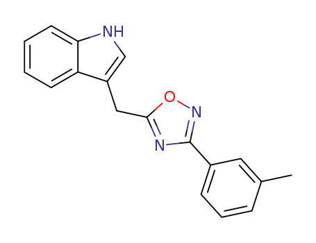 Molecular Structure of 82076-03-7 (1H-Indole, 3-[[3-(3-methylphenyl)-1,2,4-oxadiazol-5-yl]methyl]-)