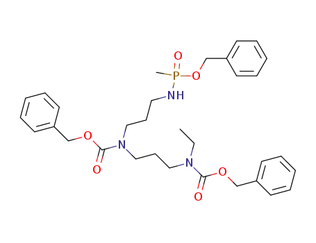1-{N-[benzyloxy(methyl)phosphinyl]amino}-4-N-(carbobenzyloxy)-7-[N-ethyl-N-(carbobenzyloxy)amino]-4-azaheptane