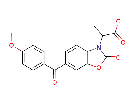 Molecular Structure of 76752-13-1 (2-[6-(4-methoxybenzoyl)-2-oxo-1,3-benzoxazol-3(2H)-yl]propanoic acid)