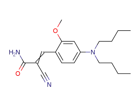Molecular Structure of 129502-02-9 ((Z)-2-Cyano-3-(4-dibutylamino-2-methoxy-phenyl)-acrylamide)