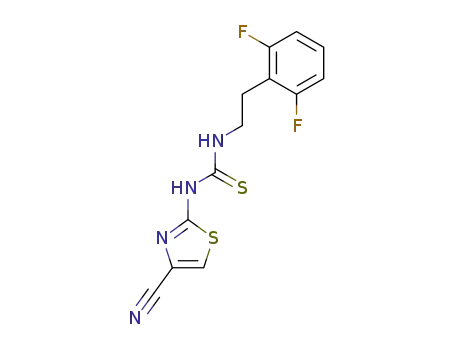 Molecular Structure of 149488-58-4 (1-(4-cyano-1,3-thiazol-2-yl)-3-[2-(2,6-difluorophenyl)ethyl]thiourea)