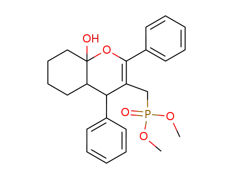 Molecular Structure of 72571-59-6 (Phosphonic acid,
[(4a,5,6,7,8,8a-hexahydro-8a-hydroxy-2,4-diphenyl-4H-1-benzopyran-3-
yl)methyl]-, dimethyl ester)