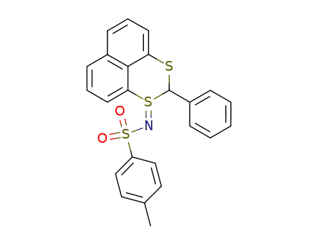 Molecular Structure of 163926-83-8 (4-Methyl-N-[2-phenyl-1λ<sup>4</sup>-naphtho[1,8-de][1,3]dithiin-(1E)-ylidene]-benzenesulfonamide)