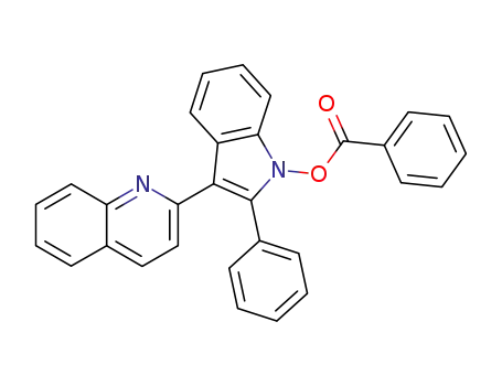 Molecular Structure of 64968-18-9 (Quinoline, 2-[1-(benzoyloxy)-2-phenyl-1H-indol-3-yl]-)