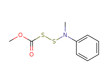 Molecular Structure of 88766-30-7 (Benzenamine, N-[(methoxycarbonyl)dithio]-N-methyl-)