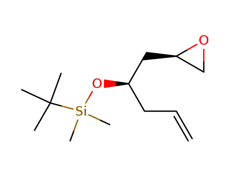 Molecular Structure of 130459-43-7 (Silane,
(1,1-dimethylethyl)dimethyl[[(1R)-1-[(2R)-oxiranylmethyl]-3-butenyl]oxy]-)