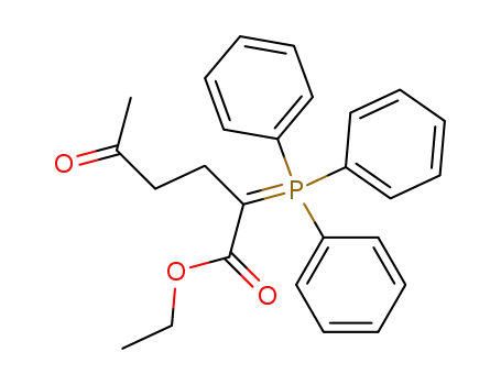 Molecular Structure of 193155-21-4 (Hexanoic acid, 5-oxo-2-(triphenylphosphoranylidene)-, ethyl ester)