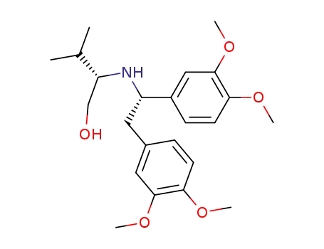 Molecular Structure of 195311-91-2 (1-Butanol, 2-[[(1S)-1,2-bis(3,4-dimethoxyphenyl)ethyl]amino]-3-methyl-,
(2S)-)