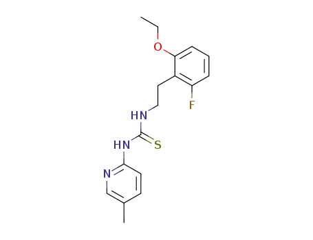 Molecular Structure of 149488-39-1 (1-[2-(2-ethoxy-6-fluorophenyl)ethyl]-3-(5-methylpyridin-2-yl)thiourea)