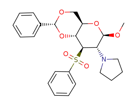 methyl 2,3-dideoxy-4,6-O-(phenylmethylene)-3-C-phenylsulfonyl-2-N-pyrrolidino-β-D-glucopyranoside
