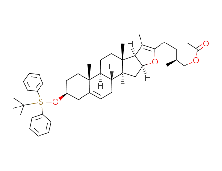 Acetic acid (S)-4-[(2S,4aR,4bS,6aS,6bS,9aS,10aS,10bS)-2-(tert-butyl-diphenyl-silanyloxy)-4a,6a,7-trimethyl-2,3,4,4a,4b,5,6,6a,6b,9a,10,10a,10b,11-tetradecahydro-1H-9-oxa-pentaleno[2,1-a]phenanthren-8-yl]-2-methyl-butyl ester