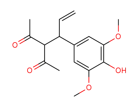 Molecular Structure of 94930-97-9 (2,4-Pentanedione,
3-[1-[4-(acetyloxy)-3,5-dimethoxyphenyl]-2-propenyl]-)