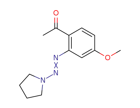 Molecular Structure of 103110-72-1 (1-<4-methoxy-2-(3,3-tetramethylene-1-ttriazenyl)phenyl>ethanone)