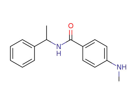 Molecular Structure of 108191-10-2 (Benzamide, 4-(methylamino)-N-(1-phenylethyl)-)