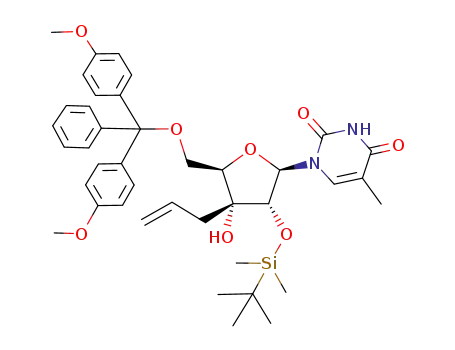 1-[(2R,3R,4R,5R)-4-Allyl-5-[bis-(4-methoxy-phenyl)-phenyl-methoxymethyl]-3-(tert-butyl-dimethyl-silanyloxy)-4-hydroxy-tetrahydro-furan-2-yl]-5-methyl-1H-pyrimidine-2,4-dione