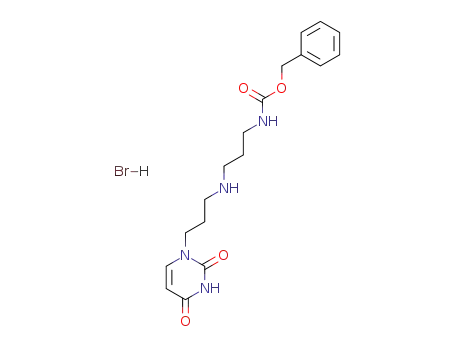 Molecular Structure of 89450-69-1 (Carbamic acid,
[3-[[3-(3,4-dihydro-2,4-dioxo-1(2H)-pyrimidinyl)propyl]amino]propyl]-,
phenylmethyl ester, monohydrobromide)
