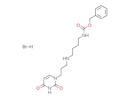 Molecular Structure of 89450-70-4 (Carbamic acid,
[4-[[3-(3,4-dihydro-2,4-dioxo-1(2H)-pyrimidinyl)propyl]amino]butyl]-,
phenylmethyl ester, monohydrobromide)
