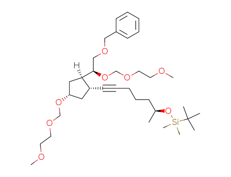 {(S)-6-[(1R,2R,4S)-2-[(S)-2-Benzyloxy-1-(2-methoxy-ethoxymethoxy)-ethyl]-4-(2-methoxy-ethoxymethoxy)-cyclopentyl]-1-methyl-hex-5-ynyloxy}-tert-butyl-dimethyl-silane