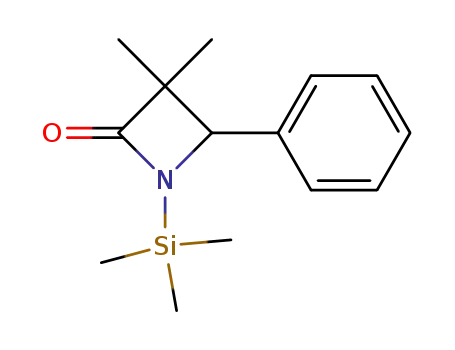 Molecular Structure of 158583-30-3 (2-Azetidinone, 3,3-dimethyl-4-phenyl-1-(trimethylsilyl)-)