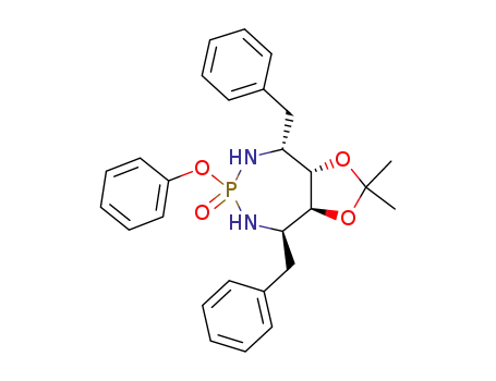 (4α,5α,6β,7β)-hexahydro-5,6-(1-methylethylidene)bisoxy-2-phenoxy-4,7-bisbenzyl-1H-1,3,2-diazaphosphepine-2-oxide