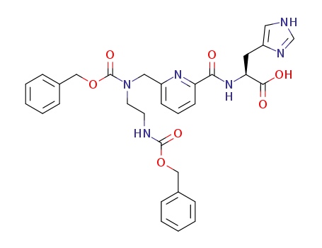 2-[(6-{[benzyloxycarbonyl-(2-benzyloxycarbonylamino-ethyl)-amino]-methyl}-pyridine-2-carbonyl)-amino]-3-(1<i>H</i>-imidazol-4-yl)-propionic acid