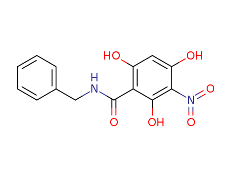 Molecular Structure of 129227-97-0 (Benzamide, 2,4,6-trihydroxy-3-nitro-N-(phenylmethyl)-)
