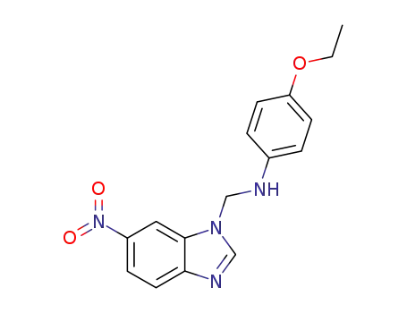 Molecular Structure of 103248-26-6 (1H-Benzimidazole-1-methanamine, N-(4-ethoxyphenyl)-6-nitro-)