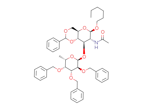 Hexyl 2-acetamido-3-O-(2,3,4-tri-O-benzyl-α-L-fucopyranosyl)-4,6-O-benzylidene-2-deoxy-β-D-glucopyranoside