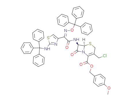 4-methoxyphenylmethyl 7-<(Z)-2-(2-tritylaminothiazol-4-yl)-2-trityloxyiminoacetamido>-3-chloromethyl-3-cephem-4-carboxylate