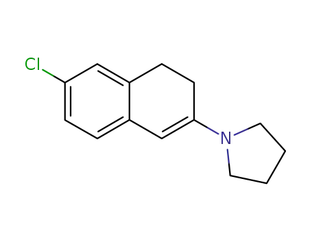 Molecular Structure of 54670-11-0 (Pyrrolidine, 1-(6-chloro-3,4-dihydro-2-naphthalenyl)-)