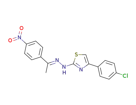 Molecular Structure of 351444-26-3 (1-{4-nitrophenyl}ethanone [4-(4-chlorophenyl)-1,3-thiazol-2-yl]hydrazone)