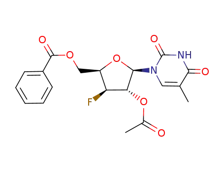 1-(2-O-acetyl-5-O-benzoyl-3-deoxy-3-fluoro-β-D-xylofuranosyl)thymine