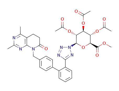 (2S,3S,4S,5R,6R)-3,4,5-Triacetoxy-6-{5-[4'-(2,4-dimethyl-7-oxo-6,7-dihydro-5H-pyrido[2,3-d]pyrimidin-8-ylmethyl)-biphenyl-2-yl]-tetrazol-2-yl}-tetrahydro-pyran-2-carboxylic acid methyl ester