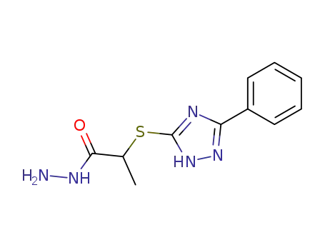Molecular Structure of 88743-60-6 (Propanoic acid, 2-[(5-phenyl-1H-1,2,4-triazol-3-yl)thio]-, hydrazide)