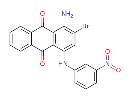 Molecular Structure of 88653-23-0 (9,10-Anthracenedione, 1-amino-2-bromo-4-[(3-nitrophenyl)amino]-)