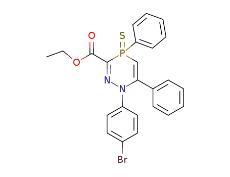Molecular Structure of 128465-12-3 (1-p-bromophenyl-1,4-dihydro-4-thioxo-4,6-diphenyl-3-ethoxycarbonyl-1,2,4-diazaphosphorine)