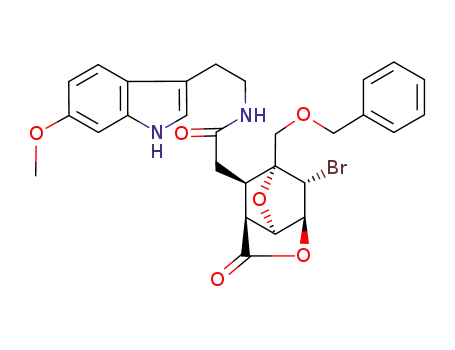 2-((1R,2R,3S,6S,7R,9R)-1-Benzyloxymethyl-2-bromo-5-oxo-4,8-dioxa-tricyclo[4.2.1.0<sup>3,7</sup>]non-9-yl)-N-[2-(6-methoxy-1H-indol-3-yl)-ethyl]-acetamide
