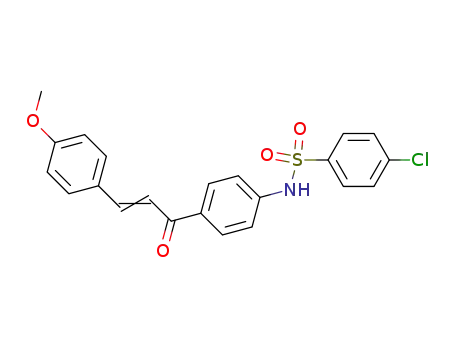 Molecular Structure of 174367-26-1 (Benzenesulfonamide,
4-chloro-N-[4-[3-(4-methoxyphenyl)-1-oxo-2-propenyl]phenyl]-)