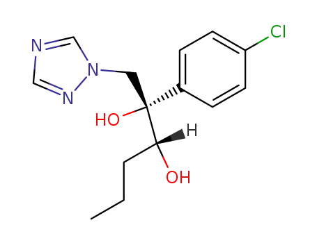 Molecular Structure of 107659-61-0 ((2R,3S)-2-(4-chlorophenyl)-1-(1H-1,2,4-triazol-1-yl)hexane-2,3-diol)