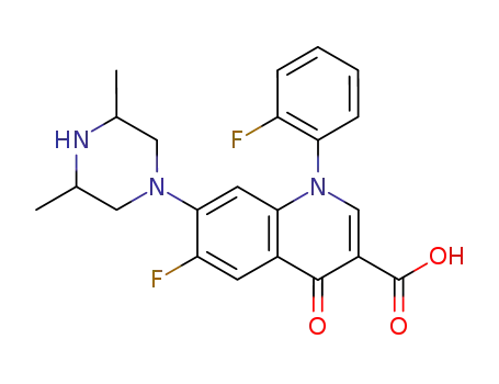 Molecular Structure of 164662-47-9 (7-(3,5-dimethylpiperazin-1-yl)-6-fluoro-1-(2-fluorophenyl)-4-oxo-1,4-dihydroquinoline-3-carboxylic acid)