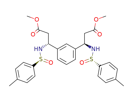 Molecular Structure of 220273-45-0 ((R)-3-{3-[(R)-2-Methoxycarbonyl-1-((S)-toluene-4-sulfinylamino)-ethyl]-phenyl}-3-((S)-toluene-4-sulfinylamino)-propionic acid methyl ester)